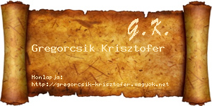 Gregorcsik Krisztofer névjegykártya